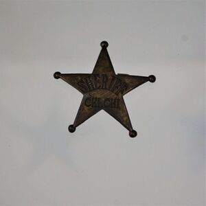 Sheriff Chi Chi Kids Tin Badge Pin Vintage Toy